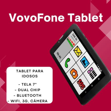 Tablet DL TabFácil para Idosos com SOS, lazer