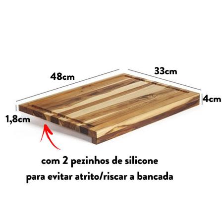Imagem de Tábua de Corte para Bancada Em Madeira Teca 48x33cm 