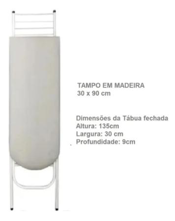 Imagem de Tábua de Passar Roupa Dobrável de Madeira - Compact 3 Níveis de Altura