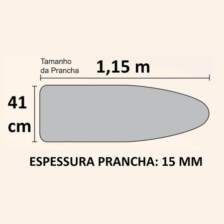 Imagem de Tabua de Passar Roupa Dobrável Larga 115x41cm com Porta Ferro e Ajuste de Altura Utimil