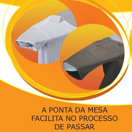 Imagem de Tabua de Passar Roupa Dobrável Larga 115x41cm com Porta Ferro e Ajuste de Altura Utimil