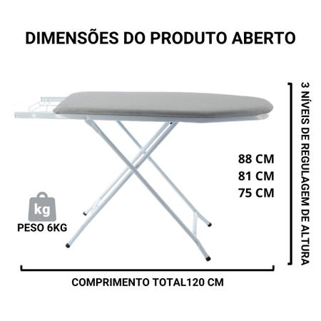 Imagem de Tabua De Passar Roupa Dobrável Mesa Passadeira Com Porta Ferro Mais Vendido Do Brasil!