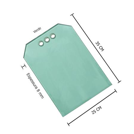 Imagem de Tabua de vidro para carnes e frios 35 cm x 25 cm 08 mm verde