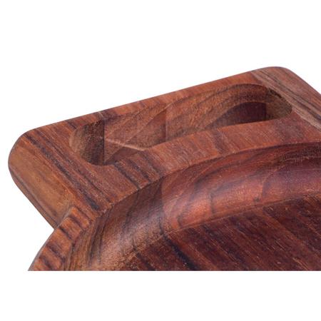 Imagem de Tábua em madeira Teca com prato em porcelana 23x17x3cm