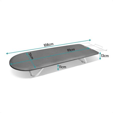 Imagem de Tábua Mesa de Passar Roupa Tecido Metalizado Antichamas de proteção térmica Passadeira de roupa pequena portátil para cama mesa bancada