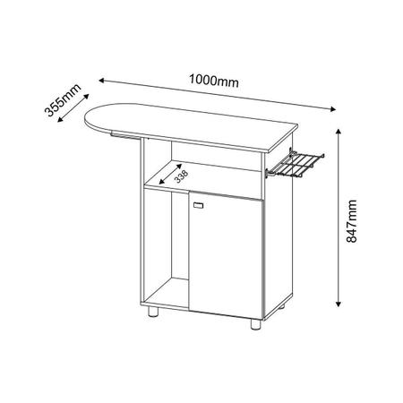 Imagem de Tábua Passar TP-3010 c/ 2 Portas Branco - Tecno Mobili