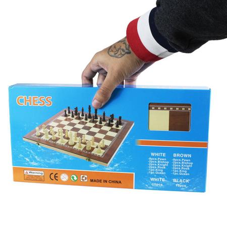 Jogo De Tabuleiro 3 Em 1 Chess Set Pequeno