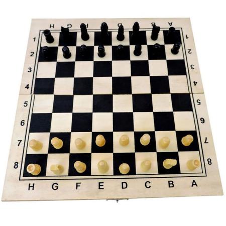 Jogo de xadrez De Madeira 3 Em 1 24 x 24 Cm - CHESS - Jogo de Dominó, Dama  e Xadrez - Magazine Luiza