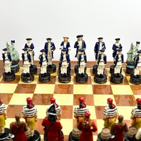 Jogo De Xadrez Com Tabuleiro Classico Decoração Luxo Resina