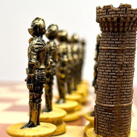 Jogos de tabuleiro medieval xadrez festa de madeira clássico