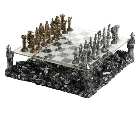 Tabuleiro de xadrez Luxo Cavaleiros Medievais 3D Verito - Jogo de