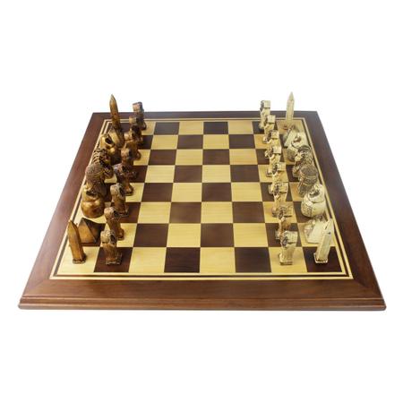 Jogo de Xadrez Egipcio Luxo 32 Peças Prata e Dourado 52 x 52 cm Importado –  Bilharmais®