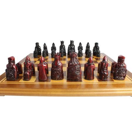 Jogo de cartas de xadrez história tema figuras de xadrez 32 peças