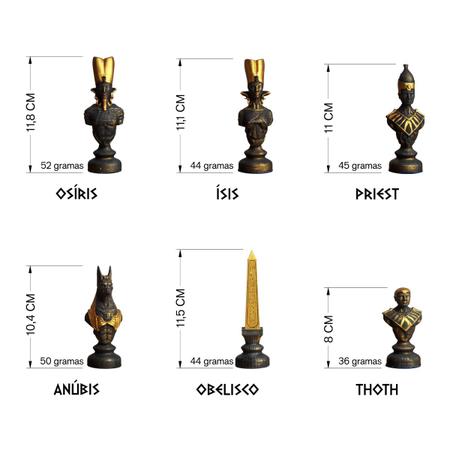 Tabuleiro de Xadrez Pirâmide Luxo Deuses do Olimpo vs Deuses do Egito Verito