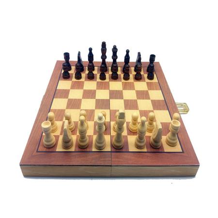 Jogo xadrez tabuleiro grande com peças no Shoptime
