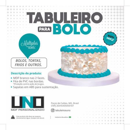 Tabuleiro Tábua Em Mdf Branco 9mm Quadrado Para Bolo Tortas Kit 3