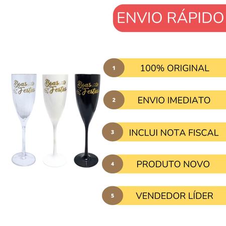 Imagem de Taça Acrílica Champanhe Vinho 180ml Especial Boas Festas