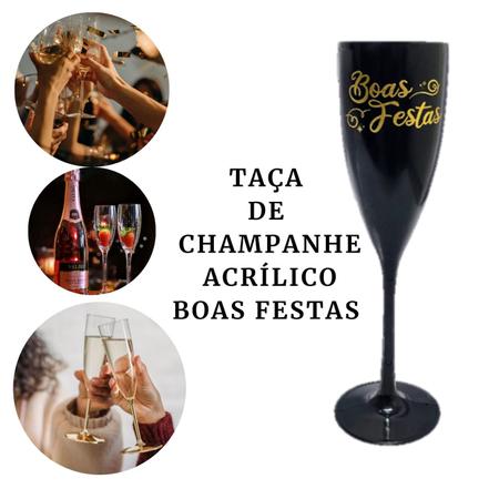 Imagem de Taça Acrílica Champanhe Vinho 180ml Especial Boas Festas