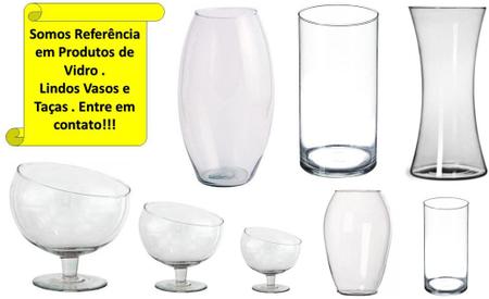 Imagem de Taça de Vidro Boca Torta para  Sobremesa Festas Decorativa Bomboniere de Mesa Tamanho Médio 1 Litro 15 x 16 cm