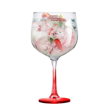 Imagem de Taça de Vidro para Gin Haste Vermelha 650ml Ruvolo