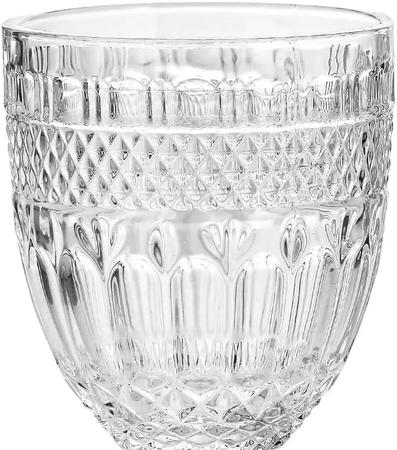 Imagem de Taça De Vidro Transparente Barroco Diamond Água Suco 350ml