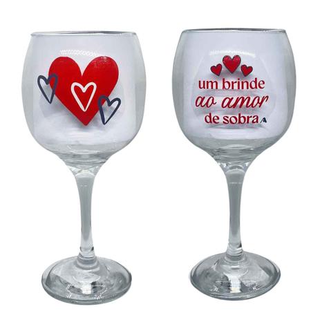 Taça Grande Romântica Em Vidro 615mL AllMix Para Vinho, Gin Tônica, Drinks - Frases A Escolher Imagem de Taça Grande Romântica Em Vidro 615mL AllMix Para Vinho, Gin Tônica, Drinks - Frases A Escolher