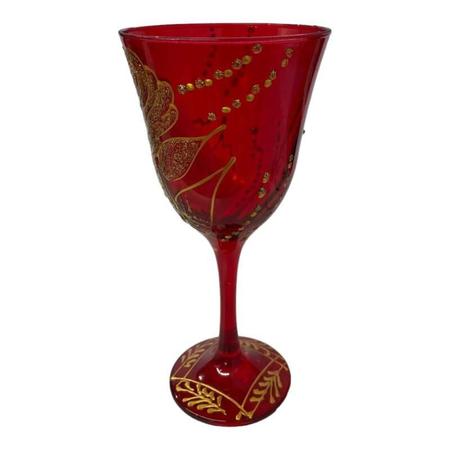 Taça Lírio Cigana Pomba Gira Rosa Vermelha Luxo Vidro 330Ml - Meta Atacado Imagem de Taça Lírio Cigana Pomba Gira Rosa Vermelha Luxo Vidro 330Ml