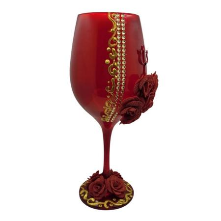 Taça Luxo Altar Pomba Gira Rosas Vermelhas 490Ml Em Vidro - Meta Atacado Imagem de Taça Luxo Altar Pomba Gira Rosas Vermelhas 490Ml Em Vidro