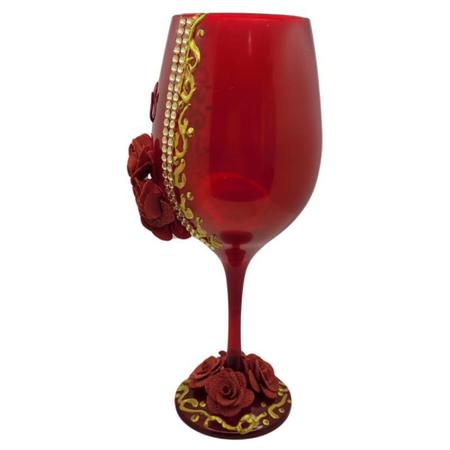 Taça Luxo Altar Pomba Gira Rosas Vermelhas 490Ml Em Vidro - Meta Atacado Imagem de Taça Luxo Altar Pomba Gira Rosas Vermelhas 490Ml Em Vidro