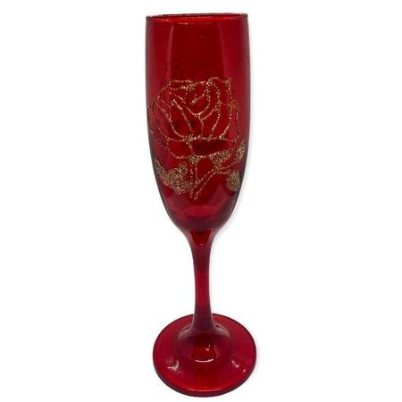 Taça Pomba Gira Rosa Vermelha Cristal Super Luxo - Vidro - Bialluz Presentes Imagem de Taça Pomba Gira Rosa Vermelha Cristal Super Luxo - Vidro