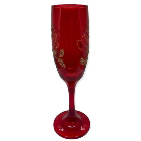 Taça Pomba Gira Rosa Vermelha Cristal Super Luxo - Vidro - Bialluz Presentes Imagem de Taça Pomba Gira Rosa Vermelha Cristal Super Luxo - Vidro