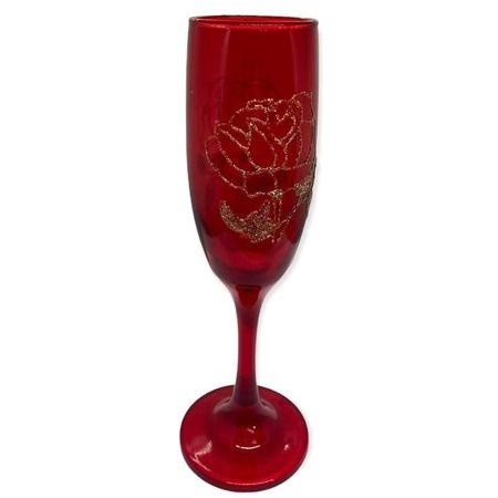Taça Pomba Gira Rosa Vermelha Cristal Super Luxo - Vidro - Bialluz Presentes Imagem de Taça Pomba Gira Rosa Vermelha Cristal Super Luxo - Vidro