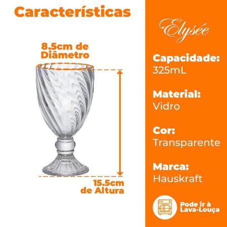 Imagem de Taça Vidro Elysée Transparente 325Ml 1 Peças Hauskraft