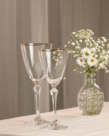 Imagem de Taça Vinho Tinto Cristal Fio Dourado Haus Elegance 350ml