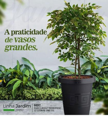 Imagem de Tacho Redondo Grego Coluna Para plantas Cactos Flores 21 Litros