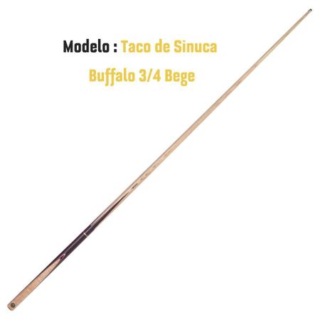 Taco Sinuca Buffalo 3/4 Madeira Ash Junior Snooker Bege