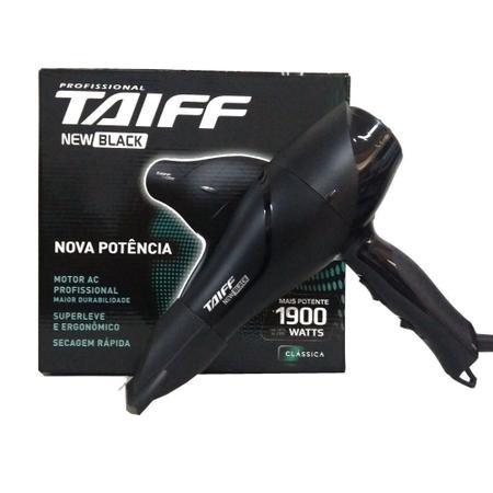 Imagem de Taiff kit 127v - sec new black 1900w + prancha taiff180 biv
