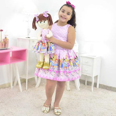 Conjunto Tal Menina, Tal Boneca  Vestido para Meninas e Bonecas