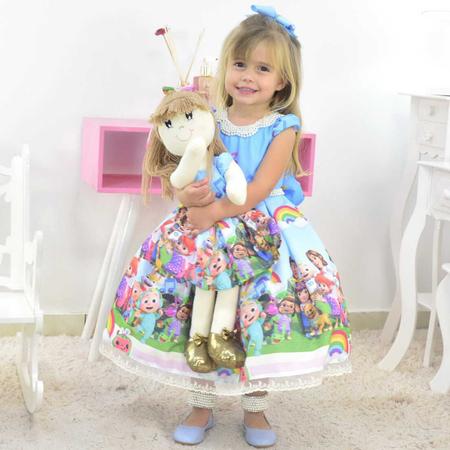 Conjunto Tal Menina, Tal Boneca  Vestido para Meninas e Bonecas