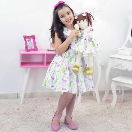 Conjunto Tal Menina, Tal Boneca  Vestido para Meninas e Bonecas