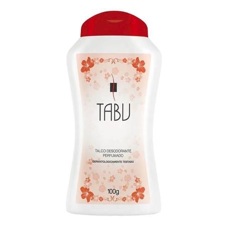 Imagem de talco desodorante tabu tradicional para uso diário deixa pele macia suave limpa e perfumada 100g