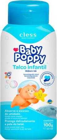 Talco infantil baby poppy cless 100gr - Talco para Bebê - Magazine