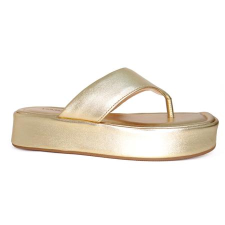 Tamanco via marte flatform 23 18416 20 gold Tamanco Feminino