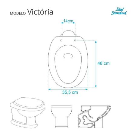 Imagem de Tampa de Vaso Poliester Victoria Bege Claro Ideal Standard