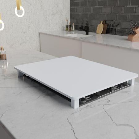 Imagem de Tampa para Cooktop 5 Bocas 85 x 46 cm Brastemp Madeira MDF Laqueado - Branco