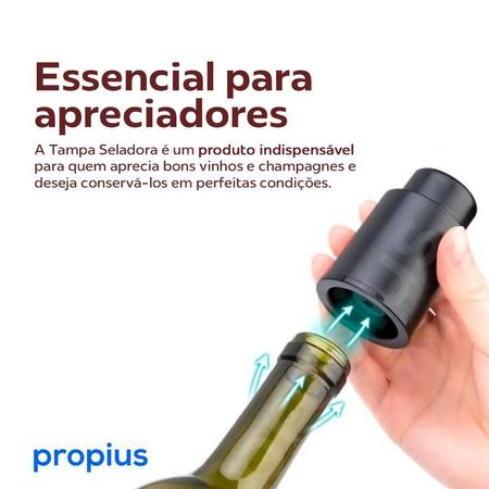 Imagem de Tampa Seladora A Vácuo Garrafa Vinho Fechamento Hermético Portátil Profissional Manual Vedação Preservação Rolha