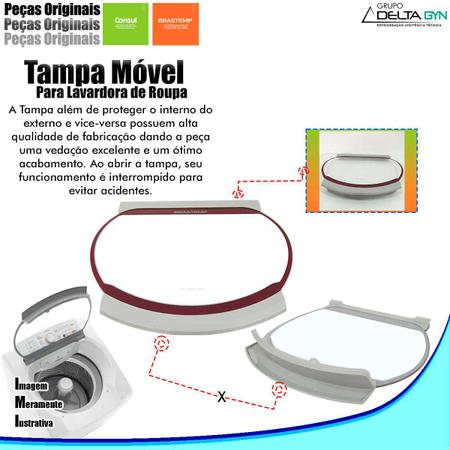 Imagem de Tampa vidro lavadora brastemp polonia ative 11kg w10780782 modelos bwk11abana, bwk11abbna