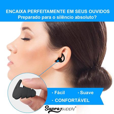 Imagem de Tampão De Ouvido Protetor Abafador Auditivo Auricular Dormir