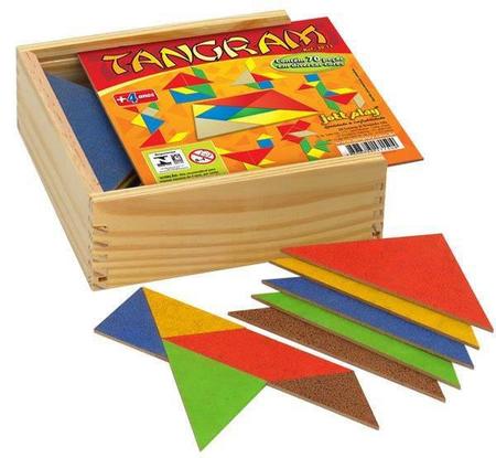 Imagem de Tangram 10 Jogos Em M.D.F Com Cores Diferentes 70 pçs