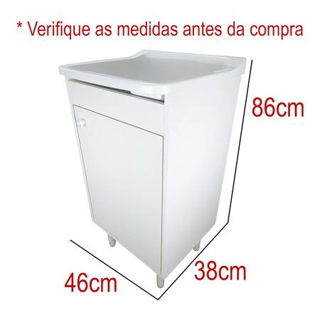 Imagem de Tanque 22L C/ Gabinete 46cm 1 Porta + Sifão Entregue Montado